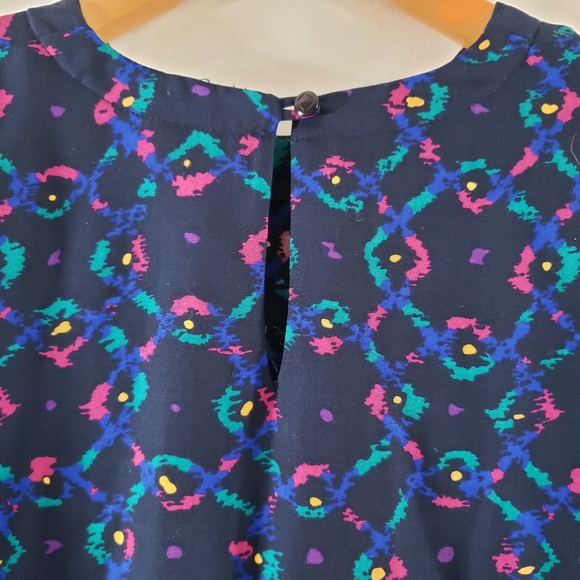 VGUC Vintage Miss Sophisticates by Pendleton Geometric Spring Blue Pink Size M-L - Picture 5 of 10